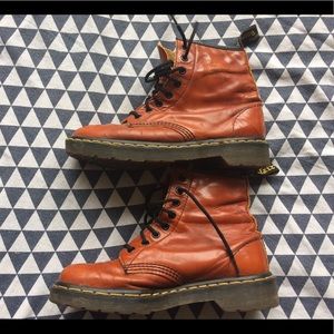 Dr. Martens rust orange 8-eye lace up boots